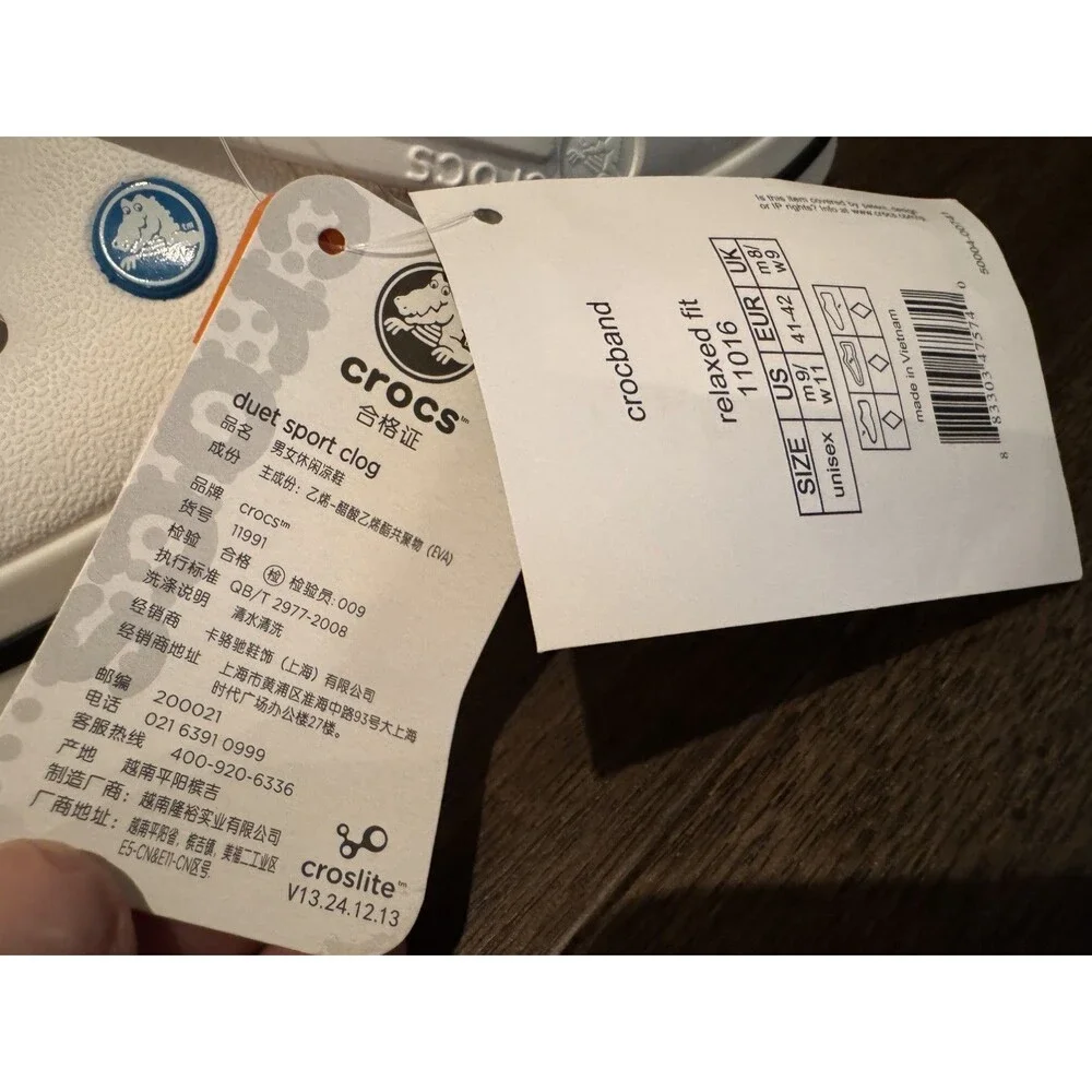 NWT -Crocs Crocband Clog White 11016 Unisex Size M9 W11